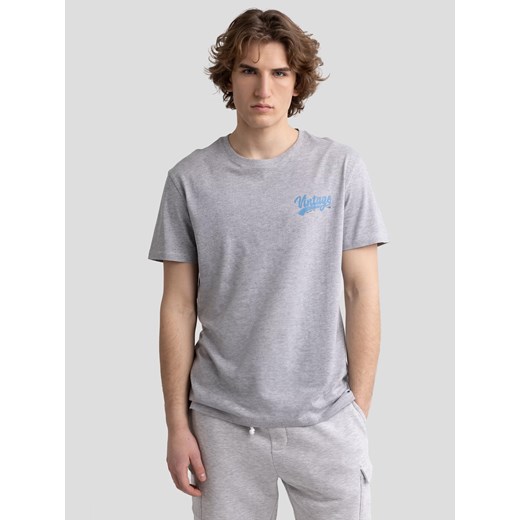 Koszulka męska z nadrukiem na plecach szara Leon 901 ze sklepu Big Star w kategorii T-shirty męskie - zdjęcie 179546194