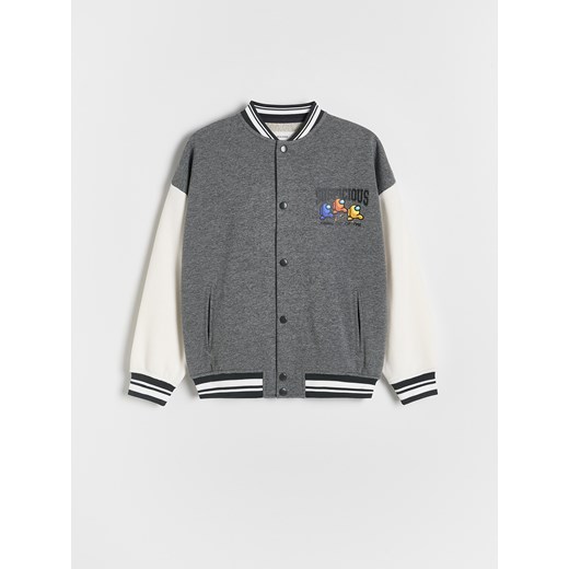 Reserved - Bluza bomber Among Us - jasnoszary ze sklepu Reserved w kategorii Bluzy chłopięce - zdjęcie 179569950