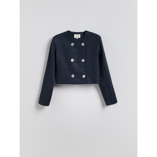 Reserved - Lniana marynarka - granatowy Reserved M Reserved