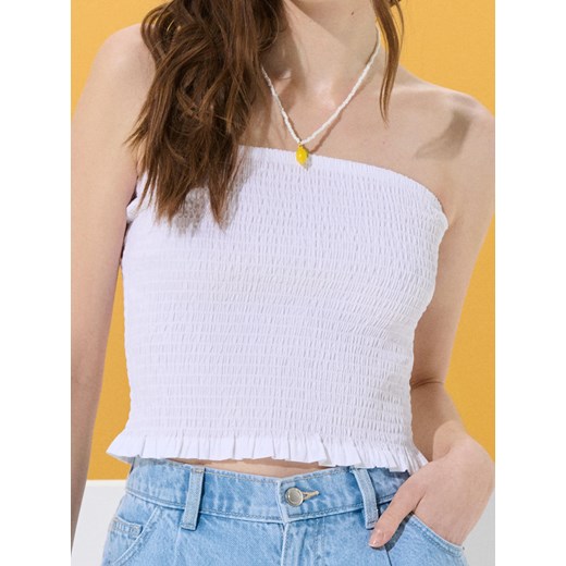 Bluzka damska Sinsay z okrągłym dekoltem z bawełny 