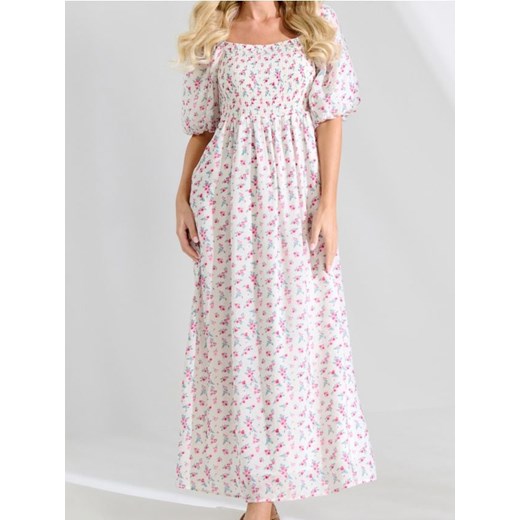 Sinsay - Sukienka maxi w kwiaty z bufiastymi rękawami - wielobarwny ze sklepu Sinsay w kategorii Sukienki - zdjęcie 179572440