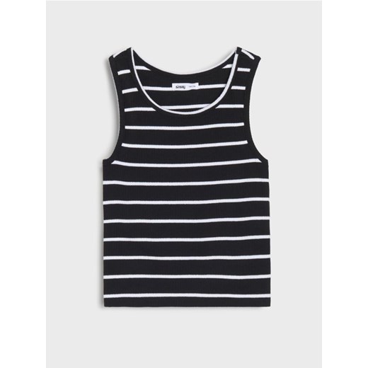 Sinsay - Koszulka bez rękawów z elastycznej dzianiny - biały ze sklepu Sinsay w kategorii T-shirty chłopięce - zdjęcie 179572503