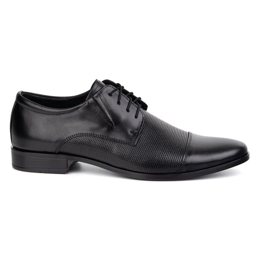 Buty męskie eleganckie skórzane 288T2 czarne ze sklepu butyolivier w kategorii Buty eleganckie męskie - zdjęcie 179573611