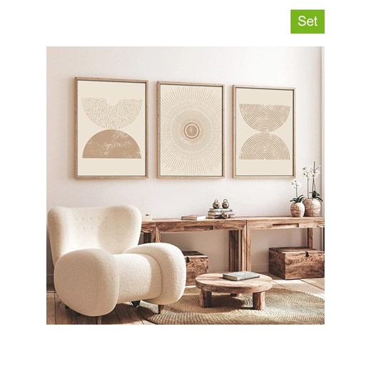 wall addiction Druki na drewnie (3 szt.) w ramce ze sklepu Limango Polska w kategorii Obrazy - zdjęcie 179574222