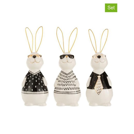 J Line Figurki dekoracyjne (3 szt.) w kolorze czarno-szaro-białym - wys. 19,5 cm ze sklepu Limango Polska w kategorii Dekoracje - zdjęcie 179574352
