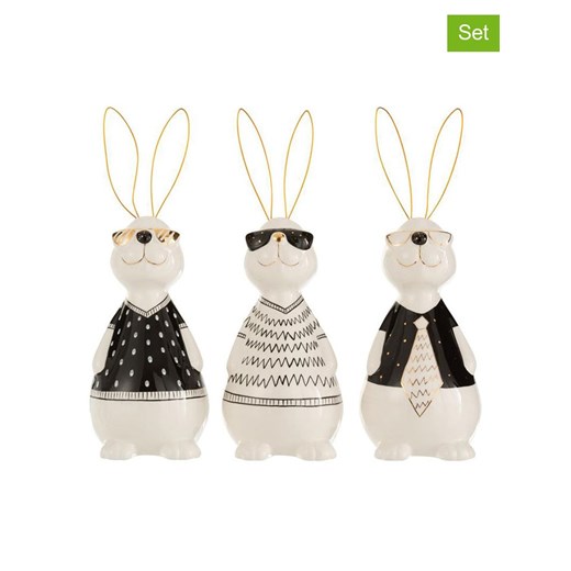 J Line Figurki dekoracyjne (3 szt.) w kolorze szaro-biało-czarnym - wys. 29,5 cm ze sklepu Limango Polska w kategorii Dekoracje - zdjęcie 179574353