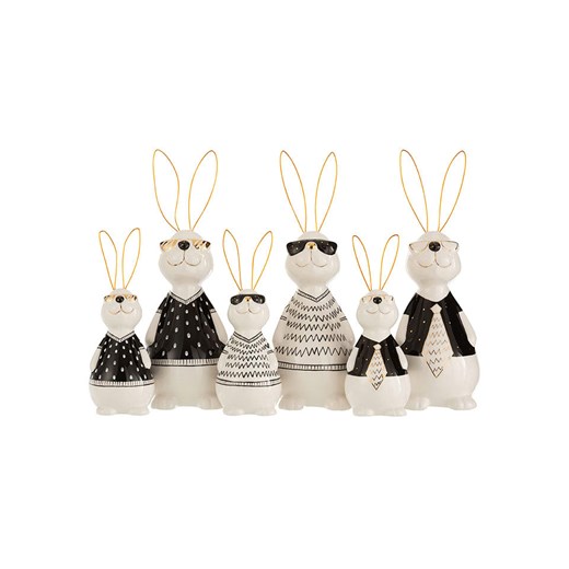 J Line Figurki dekoracyjne (3 szt.) w kolorze szaro-biało-czarnym - wys. 29,5 cm J Line onesize okazyjna cena Limango Polska