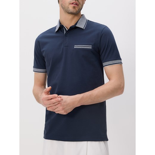 Reserved - Koszulka polo slim - granatowy ze sklepu Reserved w kategorii T-shirty męskie - zdjęcie 179575223