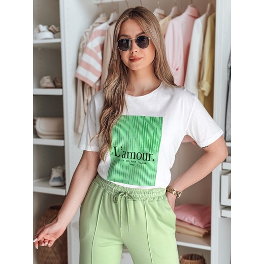 T-shirt damski LAMOUR biały Dstreet RY2586 ze sklepu DSTREET.PL w kategorii Bluzki damskie - zdjęcie 179575630
