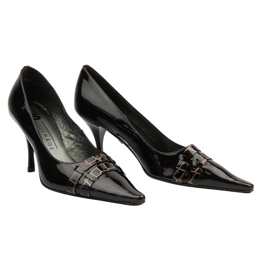 Skórzane czółenka na szpilce - But-S F516, ciemnobrązowe ze sklepu ulubioneobuwie w kategorii Czółenka - zdjęcie 179577484