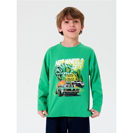 Sinsay - Koszulka z długimi rękawami Hot Wheels - zielony ze sklepu Sinsay w kategorii T-shirty chłopięce - zdjęcie 179579432