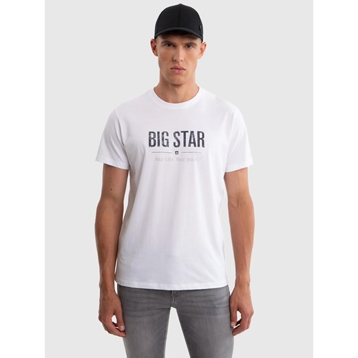 Koszulka męska o klasycznym kroju biała Bruno 101 ze sklepu Big Star w kategorii T-shirty męskie - zdjęcie 179580511