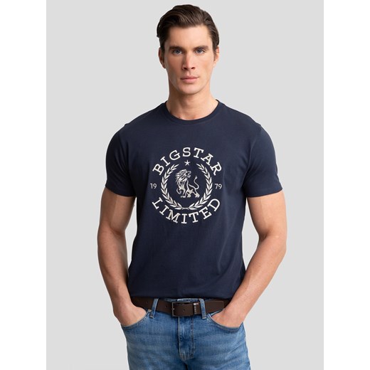 Koszulka męska z dużym haftem granatowa Abelar 403 ze sklepu Big Star w kategorii T-shirty męskie - zdjęcie 179580843