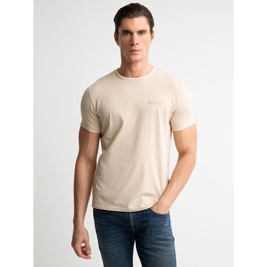 Koszulka męska melanżowa beżowa Fredris 801 ze sklepu Big Star w kategorii T-shirty męskie - zdjęcie 179580992