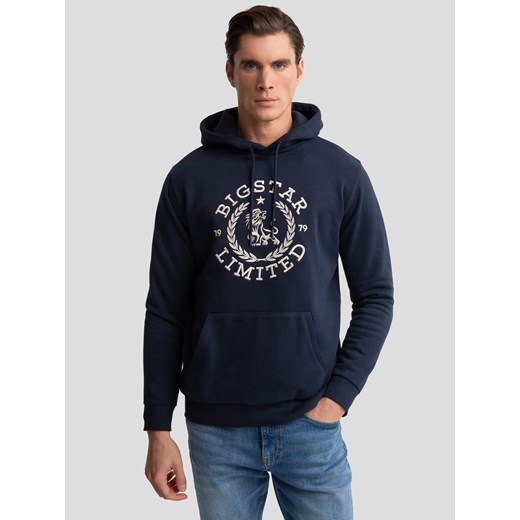 Bluza męska z kapturem granatowa Hanes 403 ze sklepu Big Star w kategorii Bluzy męskie - zdjęcie 179581034
