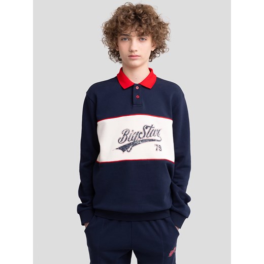 Bluza chłopięca polo granatowa Harmon 403 ze sklepu Big Star w kategorii Bluzy chłopięce - zdjęcie 179581502