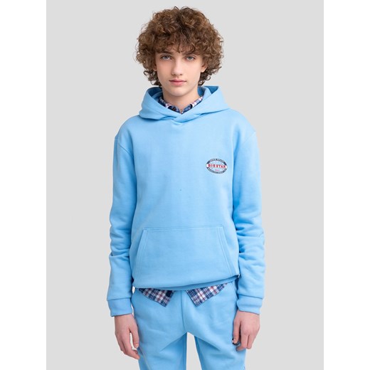 Bluza chłopięca z kapturem niebieska Midas 401 ze sklepu Big Star w kategorii Bluzy chłopięce - zdjęcie 179581561