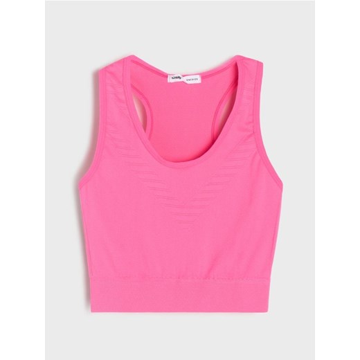 Sinsay - Top sportowy z szerokimi ramiączkami - różowy Sinsay One Size Sinsay