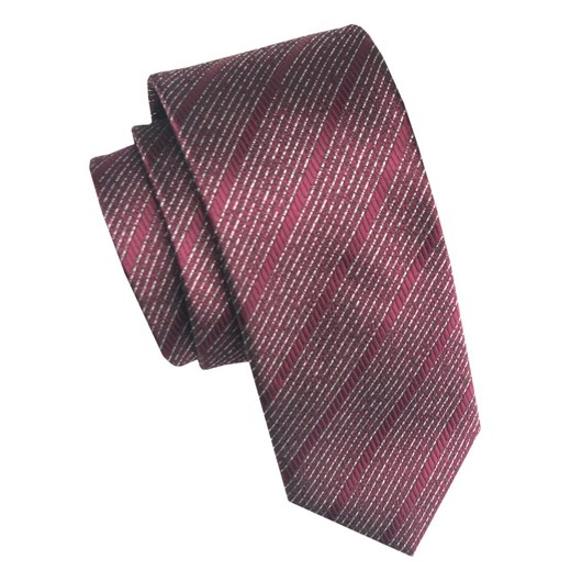 Elegancki i Modny Męski Krawat - Angelo di Monti - Bordowy w Prążek KRADM2191 ze sklepu JegoSzafa.pl w kategorii Krawaty - zdjęcie 179585304