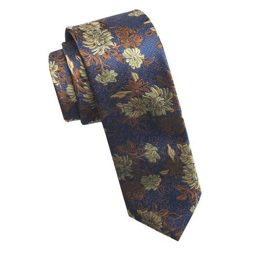 Elegancki i Modny Męski Krawat - Angelo di Monti - Kwiaty na Niebieskim Tle KRADM2174 ze sklepu JegoSzafa.pl w kategorii Krawaty - zdjęcie 179585340