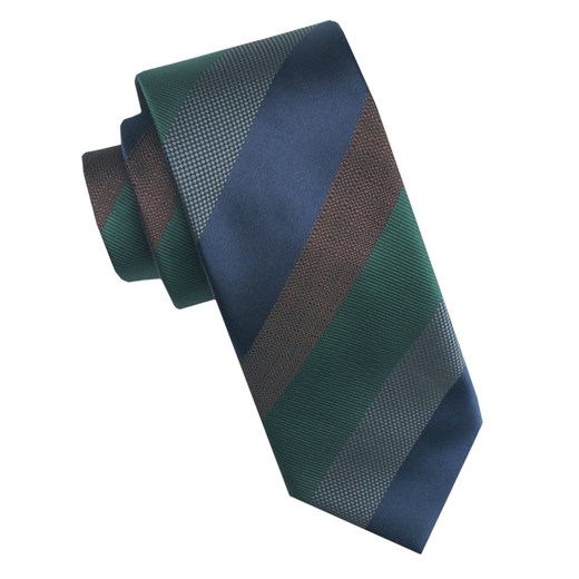 Elegancki i Modny Męski Krawat - Angelo di Monti - Zieleń, Brąz, Granat KRADM2203 ze sklepu JegoSzafa.pl w kategorii Krawaty - zdjęcie 179585350
