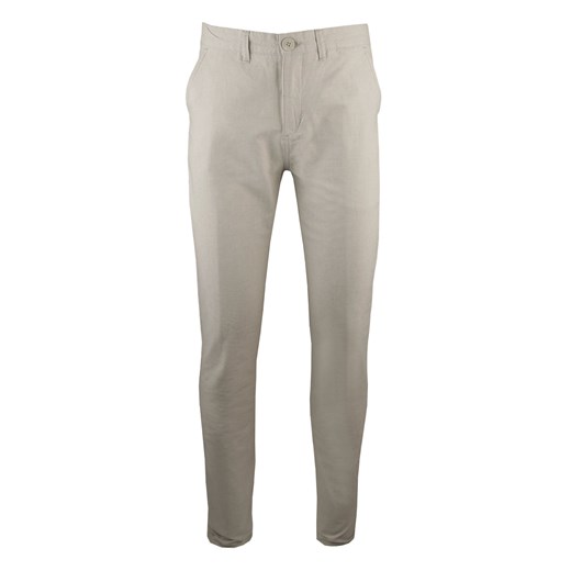 Wiosenno-Letnie, Bawełniane Spodnie (Chinos) - Pako Jeans - Jasnobeżowe SPPJNSjohnsonBZ ze sklepu JegoSzafa.pl w kategorii Spodnie męskie - zdjęcie 179585393