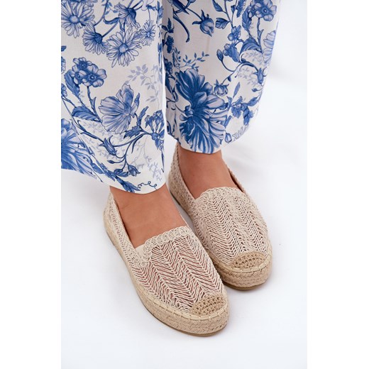 Espadryle Damskie Na Platformie Beżowe Vinceza 17392 ze sklepu ZAZOO w kategorii Espadryle damskie - zdjęcie 179585741
