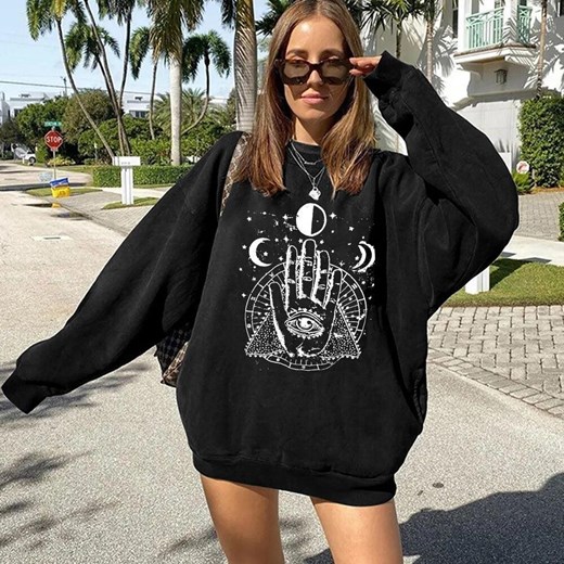 Bluza w stylu oversize - Czarny S ze sklepu Intimica.pl w kategorii Bluzy damskie - zdjęcie 179587110