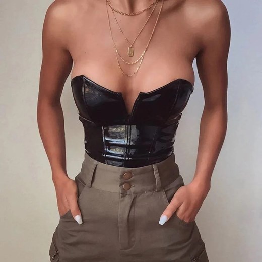 Lateksowe body - Czarny S ze sklepu Intimica.pl w kategorii Body damskie - zdjęcie 179591681