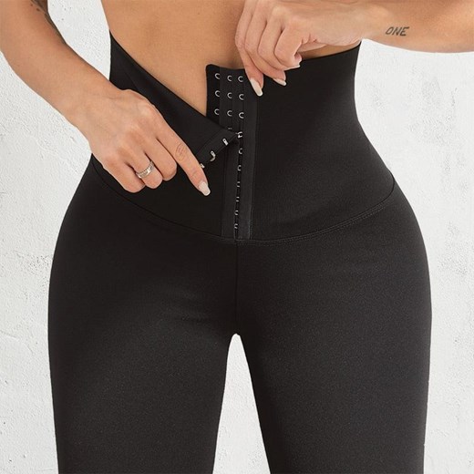 Legginsy sportowe z wysokim stanem - Czarny S ze sklepu Intimica.pl w kategorii Spodnie damskie - zdjęcie 179591743