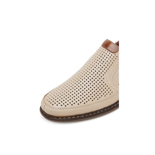 Beżowe półbuty męskie Rieker bez zapięcia 