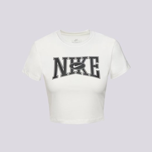 Bluzka damska Nike biała z okrągłym dekoltem z krótkim rękawem
