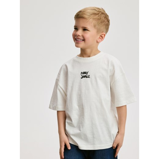 Reserved - T-shirt oversize - złamana biel Reserved 146 (10 lat) Reserved