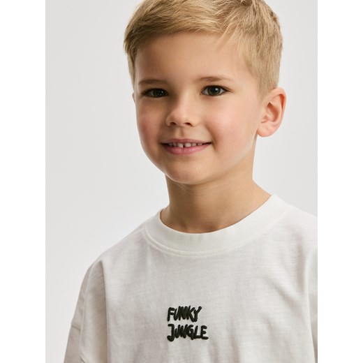 Reserved - T-shirt oversize - złamana biel Reserved 122 (6-7 lat) Reserved