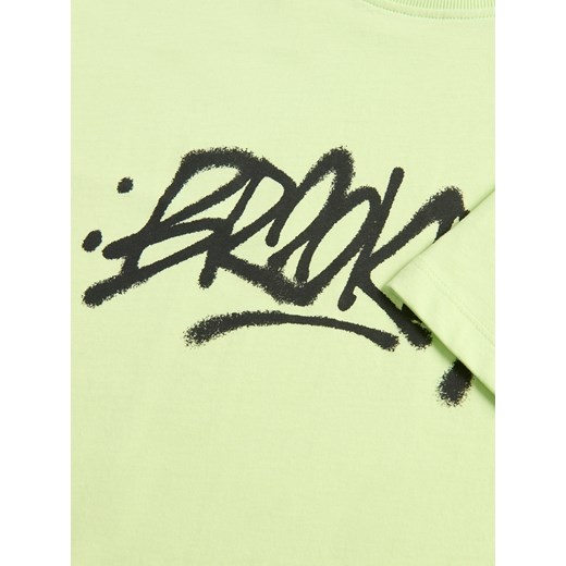 Reserved - Bawełniany t-shirt z nadrukiem - zielony Reserved 140 (9 lat) Reserved