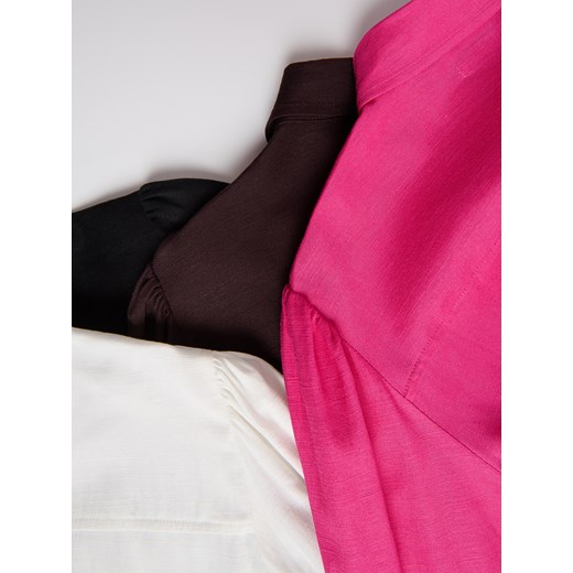 Reserved - Koszula z dodatkiem lnu - ciemnobrązowy Reserved XL Reserved