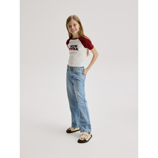 Reserved - Bawełniany t-shirt z aplikacją - czerwony Reserved 122 (6-7 lat) Reserved