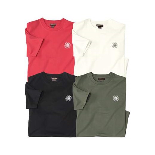 Zestaw 4 bawełnianych, gładkich koszulek ze sklepu Atlas For Men w kategorii T-shirty męskie - zdjęcie 179602530