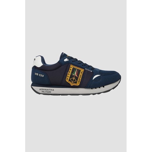 AERONAUTICA MILITARE Granatowe sneakersy męskie z naszywką Frecce Tricolori, Rozmiar 43 ze sklepu outfit.pl w kategorii Buty sportowe męskie - zdjęcie 179603062