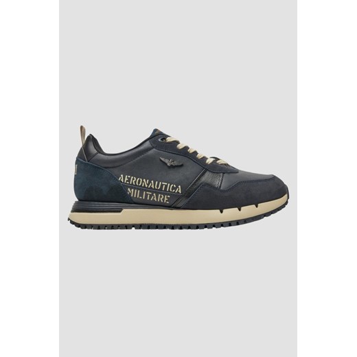 AERONAUTICA MILITARE Granatowe męskie sneakersy Eco-leather AM, Rozmiar 45 ze sklepu outfit.pl w kategorii Buty sportowe męskie - zdjęcie 179603104