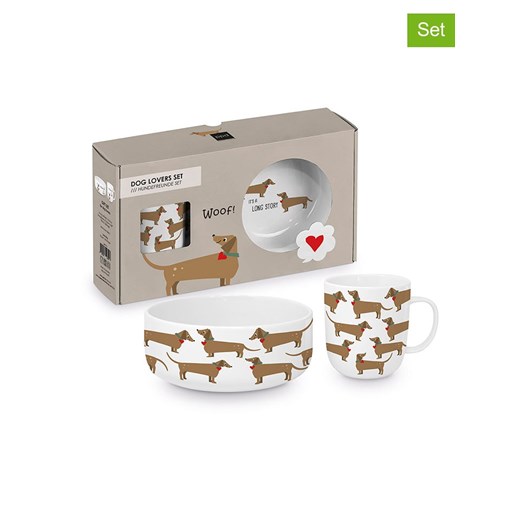 ppd 2-częściowy zestaw &quot;Long Story Dog&quot; w kolorze biało-jasnobrązowym ze sklepu Limango Polska w kategorii Zastawa stołowa - zdjęcie 179604174