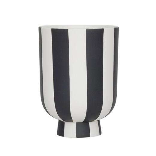 OYOY living design Doniczka &quot;Toppu&quot; w kolorze biało-czarnym - wys. 11 x Ø 8 cm ze sklepu Limango Polska w kategorii Doniczki i osłonki - zdjęcie 179606084