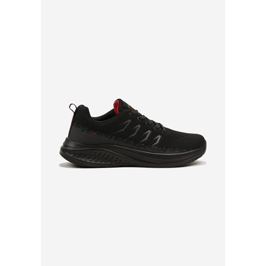 Czarno-Szare Buty Sportowe Sneakersy z Geometrycznym Wzorem Odalise ze sklepu born2be.pl w kategorii Buty sportowe męskie - zdjęcie 179608151