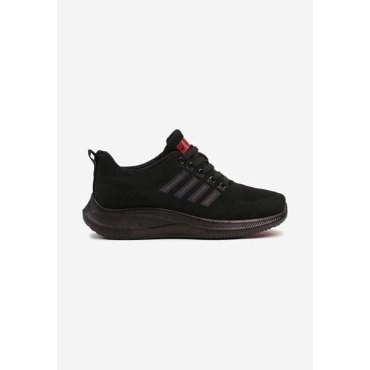 Czarne Buty Sportowe Snekaersy z Ozdobnymi Paskami Dovalora ze sklepu born2be.pl w kategorii Buty sportowe męskie - zdjęcie 179611763