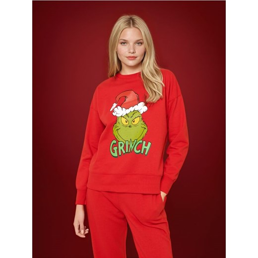 Sinsay - Bluza z nadrukiem Grinch - czerwony ze sklepu Sinsay w kategorii Bluzy damskie - zdjęcie 179613602