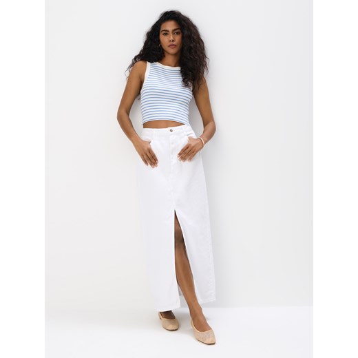 Mohito - Jeansowa spódnica maxi - biały ze sklepu Mohito w kategorii Spódnice - zdjęcie 179618022