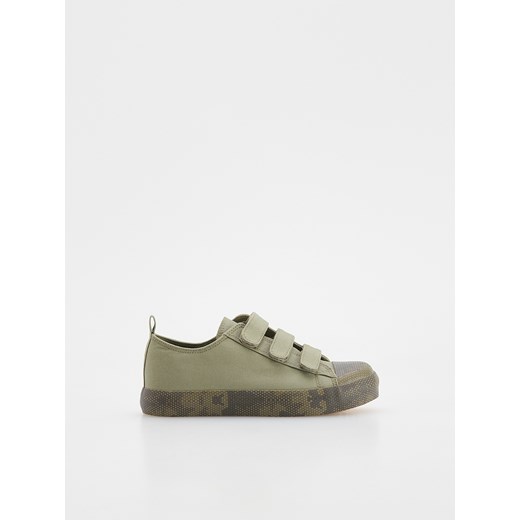 Reserved - Bawełniane trampki na rzepy - zielony Reserved 37 Reserved