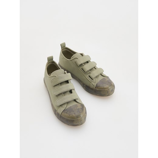 Reserved - Bawełniane trampki na rzepy - zielony Reserved 30 Reserved