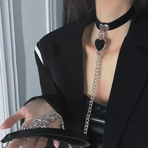 Choker z łańcuszkiem - Czarny ze sklepu Intimica.pl w kategorii Naszyjniki - zdjęcie 179619190