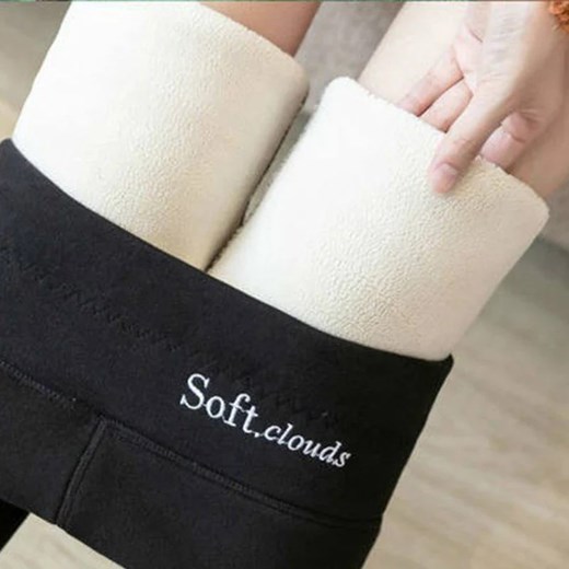 Domowe legginsy damskie z futerkiem - Czarny M ze sklepu Intimica.pl w kategorii Spodnie damskie - zdjęcie 179620570